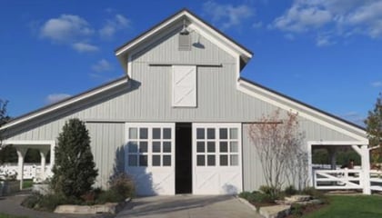 Driftwood Gray Board and Batten Installed on Horse Barn 
